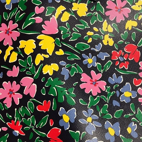 Kate Spade Navy Floral Tote Bag brand new no tags - Picture 3 of 13